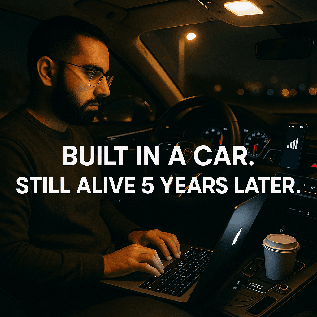 Cover Image for I Built a Website in My Car — It Still Gets Signups 5 Years Later